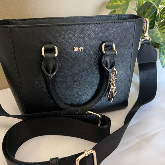 DKNY Black handbag with Gold Accents - Picture 5 of 12
